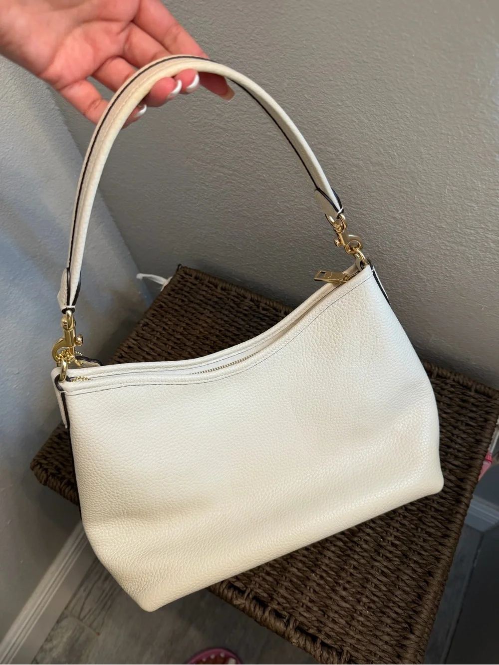 Coach Laurel Pebbled Leather Shoulder Bag with Gold Hardware